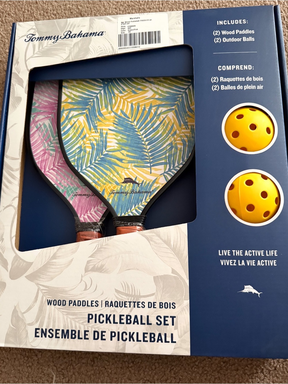 Tommy Bahama tropical Pickleball Set Box